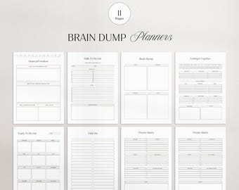 Brain Dump | ADHD Daily Planner | Productivity | Priority Matrix | Thoughts Organizer| To-Do List | ADHD Brain Dump | Journal Printable |PDF