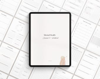 Mental Health Journal Workbook | Anxiety Journal | Mood Tracker | Shadow Work | CBT Worksheets| Therapy Journal| Wellness Journal| Self-Care