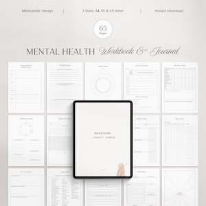 Mental Health Journal Workbook | Anxiety Journal | Mood Tracker | Shadow Work | CBT Worksheets| Therapy Journal| Wellness Journal| Self-Care