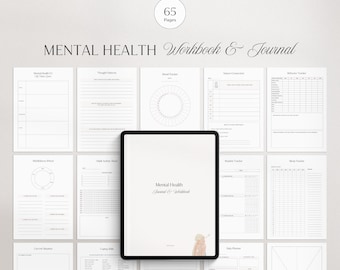 Mental Health Journal Workbook | Anxiety Journal | Mood Tracker | Shadow Work | CBT Worksheets| Therapy Journal| Wellness Journal| Self-Care