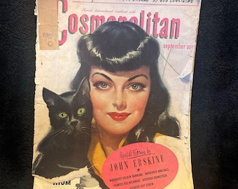 Vtg Septiembre 1945 Revista Cosmopolitan Guerra terrestre de la Marina en China John Erskine