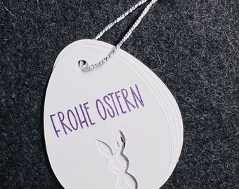 Geschenkanhänger für Ostern - Osteranhänger - Frohe Ostern - Papieranhänger - Papier - 5er Set