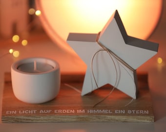 Trauergeschenk - Trauerset - Sternenkind - Trauerlicht - Kerzenhalter - Stern - Hygge -Skandi