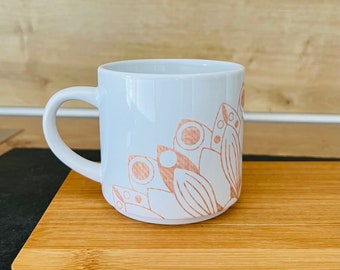 Mandala Tasse - Keramik - Kaffeebecher Kaffeetasse Mandala Liebhaber - minimalistisch - 300ml - Geschenk