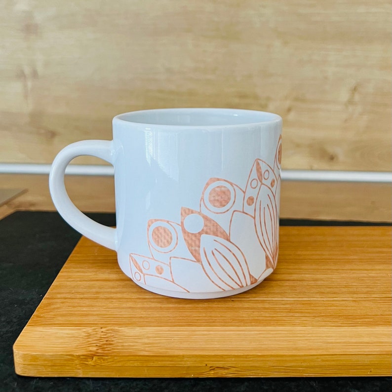 Mandala Tasse Keramik Kaffeebecher Kaffeetasse Mandala Liebhaber minimalistisch 300ml Geschenk image 1
