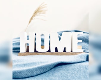 Betonbuchstaben Home - Deko Buchstaben - Garderobe - Flur- Betonoptik weiß  - HOME - Raysin - Skandi Hygge