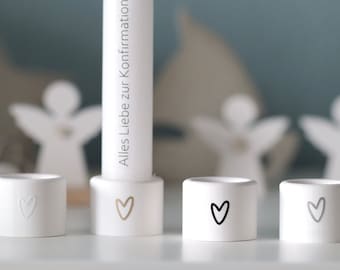 Mini Kerzenhalter für Stabkerzen I kleiner Kerzenständer, Kerzenhalter für Taufe, Hochzeit, Gastgeschenk etc. verschiedene Motive