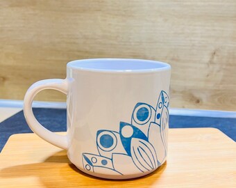 Mandala Tasse - Keramik - Kaffeebecher Kaffeetasse Mandala Liebhaber - minimalistisch - 300ml - Geschenk