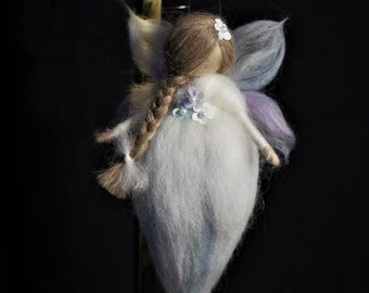 felted fairy meadow dew white-colored H 17 cm felted angel fairytale wool felt angel felt fairy spring fairy forest fairy guardian angel felt felted angel