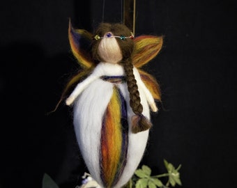 felted elf Iris from fairytale wool felted angel felted spring fairy felt angel felt fairy forest fairy felt figure gift woman felt decoration