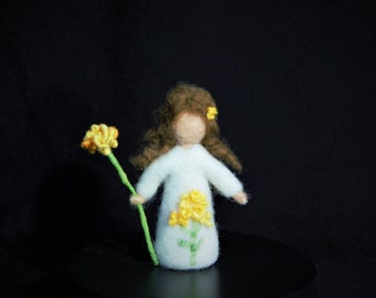 felted flower child Lisa purple-grey H 10 cm felted angel fairytale wool felt angel felt fairy forest fairy spring fairy guardian angel felt