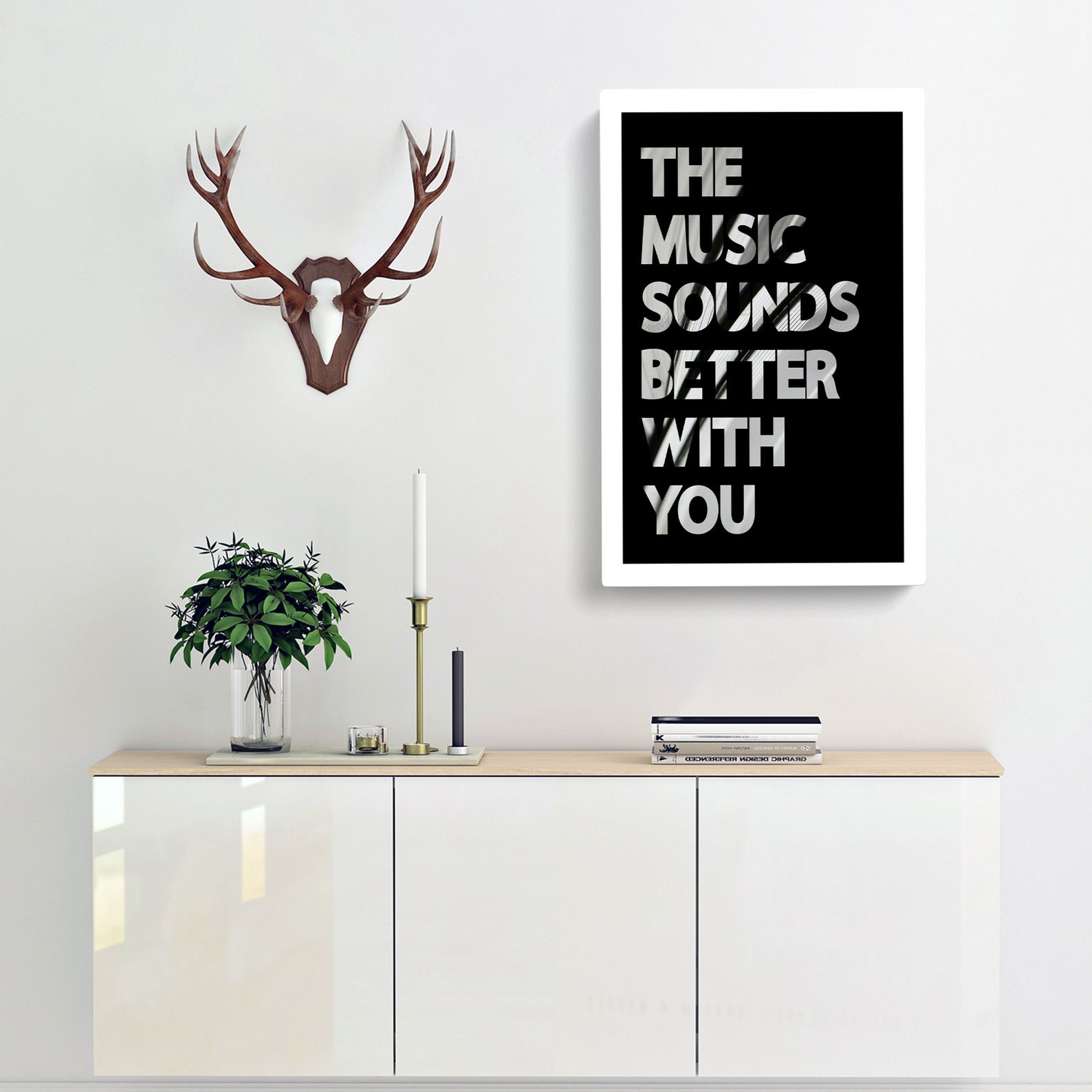 Quote Wall Art Quoteprint the Music Sounds Better With You Etsy