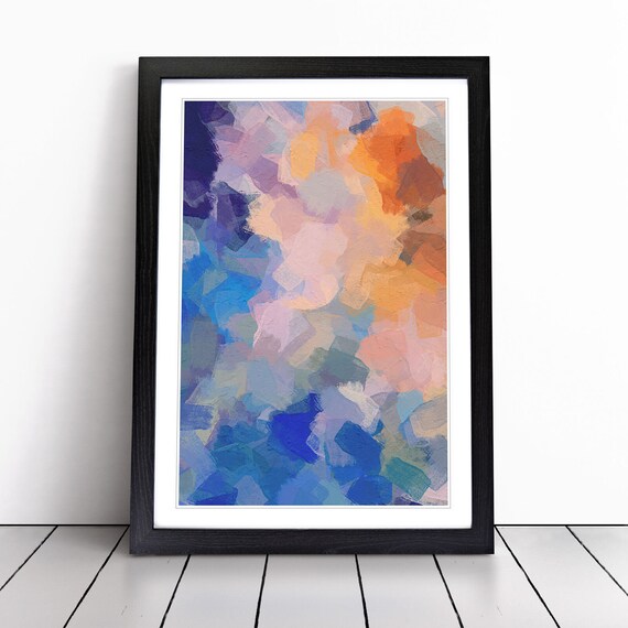 Abstract Art Original Painting Modern Framed Print Etsy