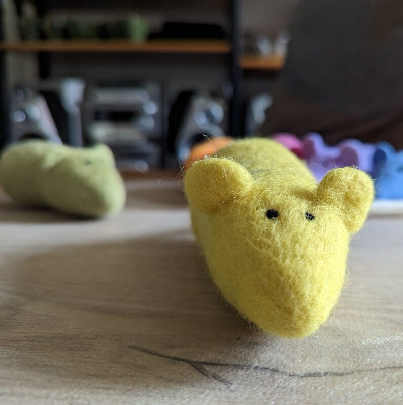 100 Wool Cat Kicker Toy Mouse Hand Felted With or Without Catnip 30cm