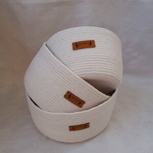 24*12(cm) 21*12(cm) 18*12(cm) ecru basket, cottonropebasket, basket, basket&bowls,gift for her, gift for mom, hand made woven basket, woven