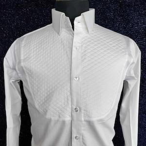 White Quilted Tuxedo Shirt