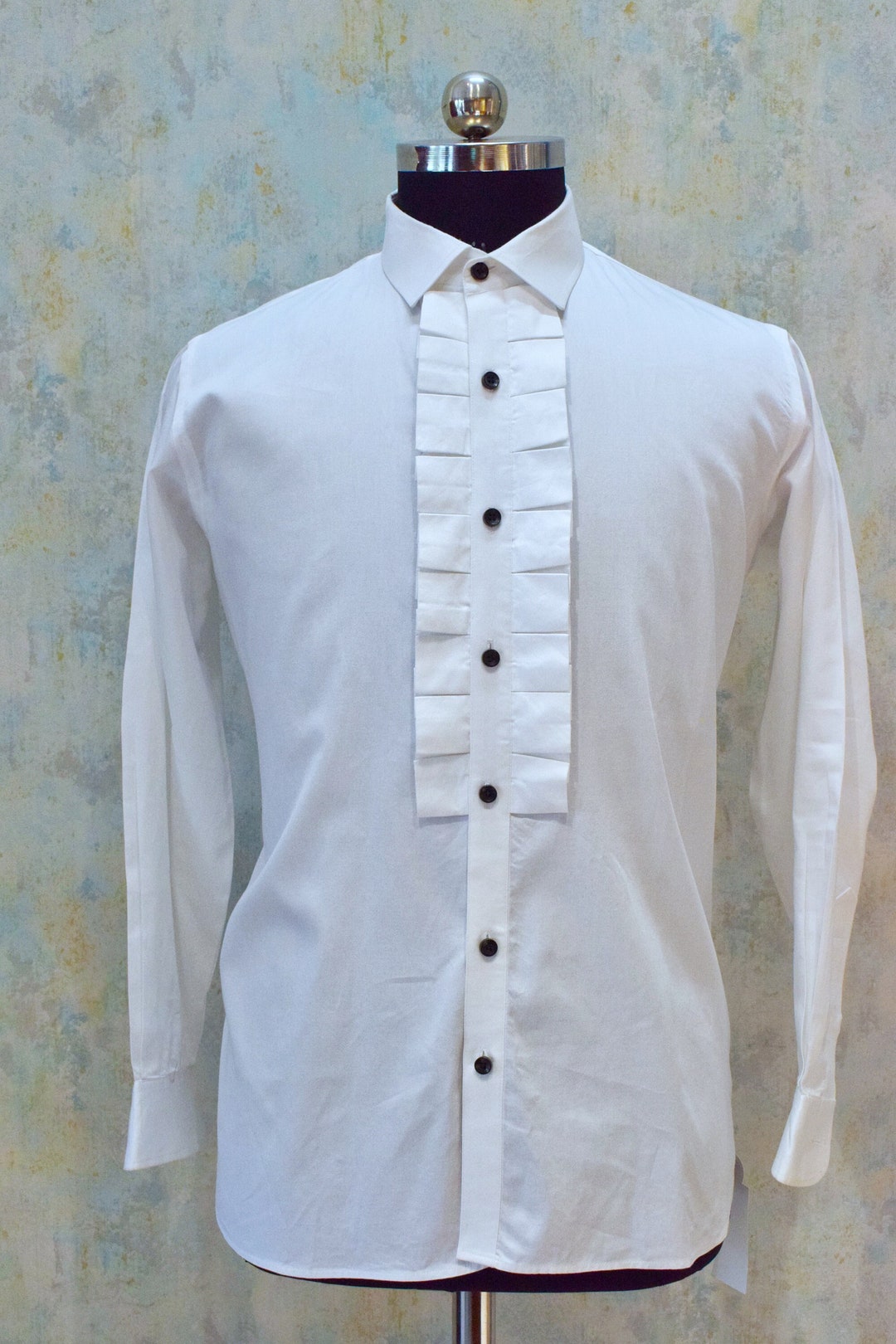 White Ruffle Tuxedo Shirt Etsy