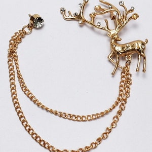 Antique gold deer brooch for men&#39;s