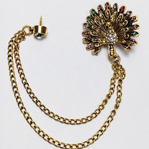 Gold Peacock Brooch