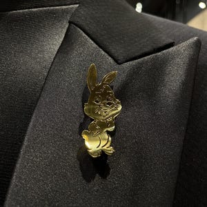 Premium Designer Stainless Steel Bunny Brooch For Men