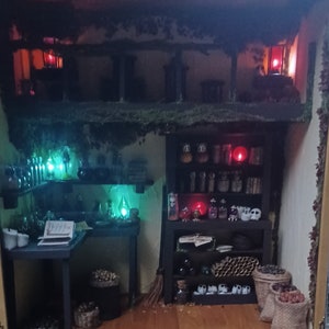 Miniature Witch Potion Room, Diorama, Spells & Magic, Fantasy House