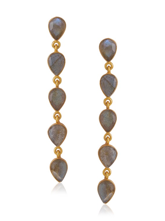 Boucles D'oreilles Goutte En Argent 925 Avec Améthyste - Pierres Traitées, Style Pendantes
