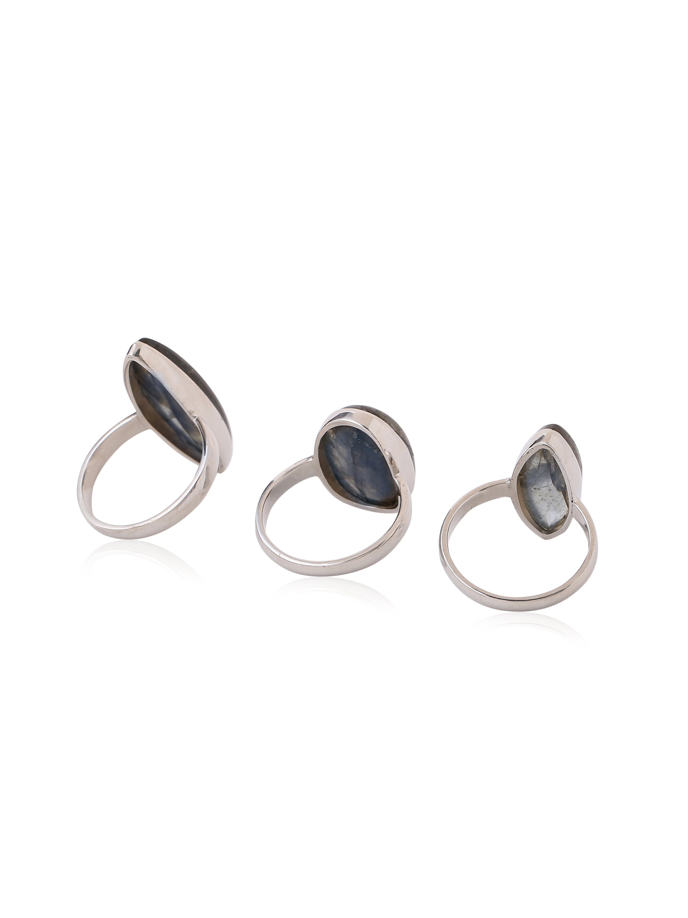 Anillo De Plata De Ley Con Labradorita En Forma De Lágrima / Anillo Bohemio Hecho A Mano - España