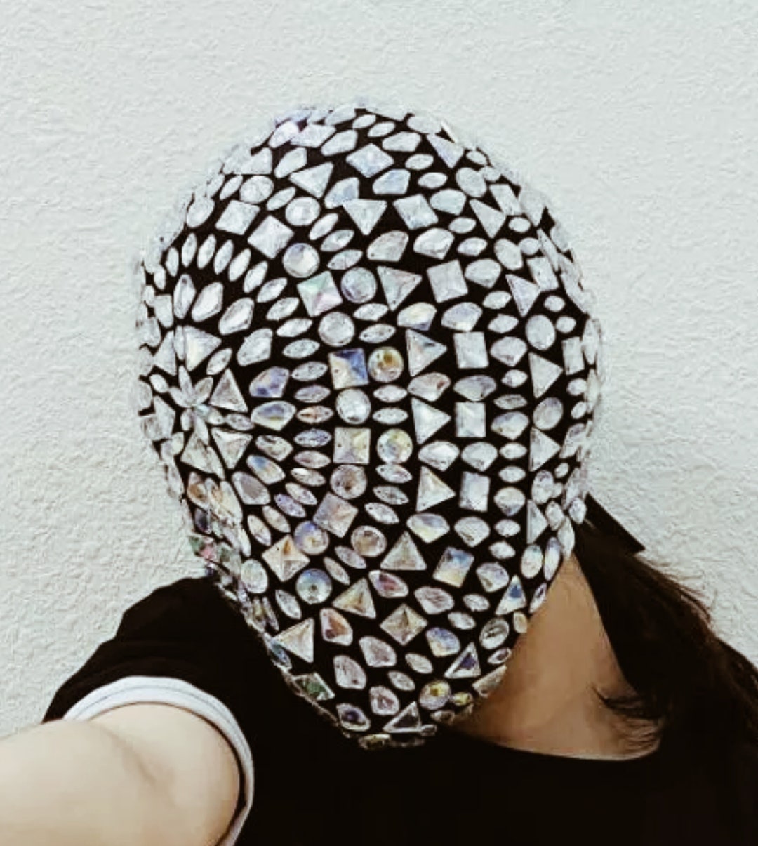 Studded Diamond Full Face Jewel Mask Full Coverage Haute Couture Stones