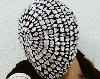 Korrespondance transmission Skab Studded Diamond Full Face Jewel Mask Full Coverage Haute - Etsy