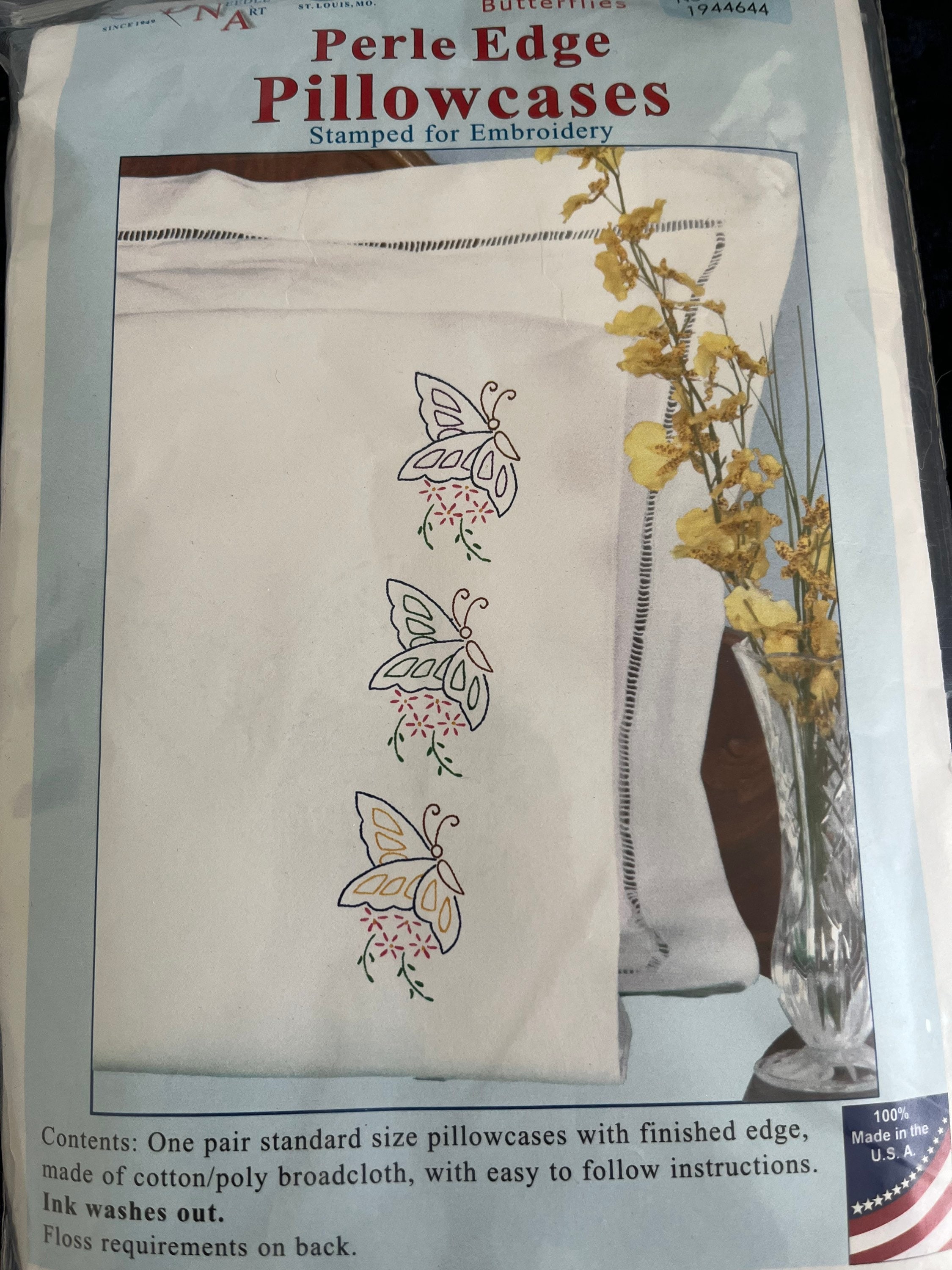 Jack Dempsey Needle Art Pillowcases Stamped for Cross Stitch and Embroidery You Choose Pattern