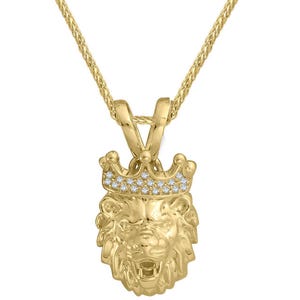 3 Cm Lion Gold Pendant 14K Solid Gold Lion Necklace For Dad Birthday Gift Lion Gold Pendant For Men Gifts Real Gold Lion Charm