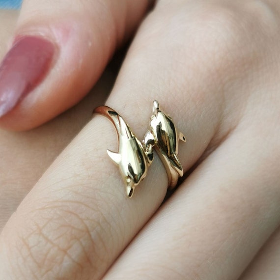 White gold dolphin ring sale