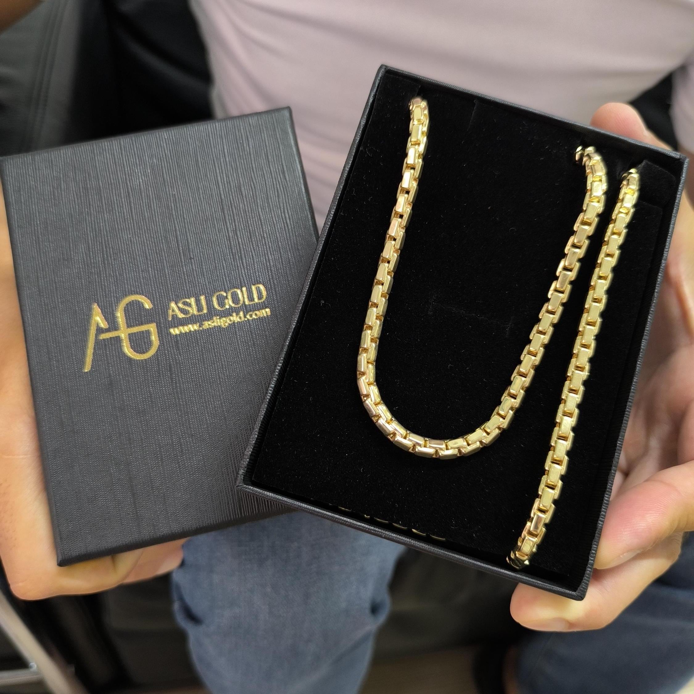 Box Chain* 14K Round Box Chain for Men Necklace Christmas Gifts* 5,5 Mm ...