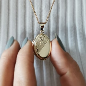 Collana con medaglione fotografico ovale in oro 14 carati con foto per moglie, regali di compleanno per donne, regali con ciondolo con medaglione in oro personalizzato