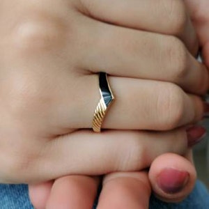 Enamel Ring*14K Dainty Gold Black Enamel Ring For Lovers Birthday Gifts* For Mother Enamel Gold Ring Christmas Gifts* Real Gold Ring For Mom
