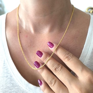 14K Gold Rope Chain Necklace: 1.5mm Fine Jewelry Gift