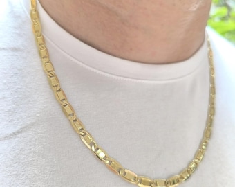 Valentino Chain* 14K Gold Valentino Chain Necklace For Dads Gift* Valentino Chain Bracelet For Boy Gifts* 5 mm Valentine Chain Real Gold