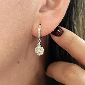 Dangle Earrings* 14K Gold Dangle Earrings For Women Anniversary Gifts* Dangle Earrings Girl Friend Gifts* Yellow Gold Dangle Earrings Mom