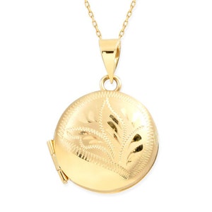 Round Locket Necklace 14K Gold Locket Necklace For Mom Birthday Gifts For Women Memorial Locket Jewelry Mothers Day Gift Christmas Gifts