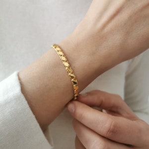 Handmade 14K Gold Mirror Rope Chain Bracelet - 5mm, 7 inch