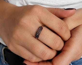 Brown Stone Ring 14k Gold Trendy Jewelry For Girl Friend Baugette Gemstones Ring For Mother Choose Your Stone New Model