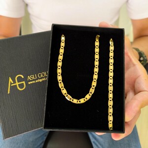 Valentino Chain* 14K Gold Chain Necklace For Men Birthday Gifts* Valentino Chain Bracelet For Women Christmas Gifts* Yellow Gold Valentino