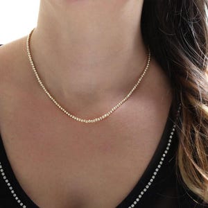 14K Gold Beaded Ball Chain Necklace - 18 Inch Dorika Beads