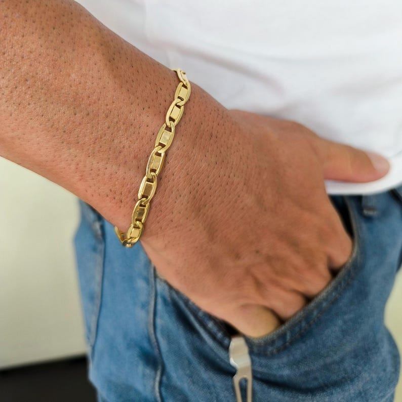 Valentino Chain* 14K Gold Chain Necklace For Men Birthday Gifts* Valentino Chain Bracelet For Women Christmas Gifts* Yellow Gold Valentino