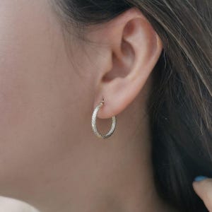 14K Gold Hoop Earrings: Classic 2cm Handmade Jewelry