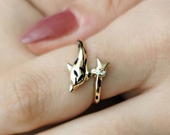 14K Gold Dolphin Ring Tiny Gold Dolphin Ring For Girl Birthday Jewelry For Women Dolphin Gold Minimal Ring Everyday Jewelry Mothers Day