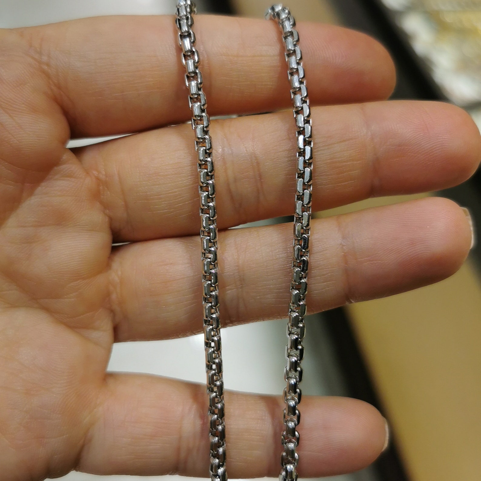 Box Chain* 14K Gold Round Box Chain Necklace for Men Everyday Jewelry ...