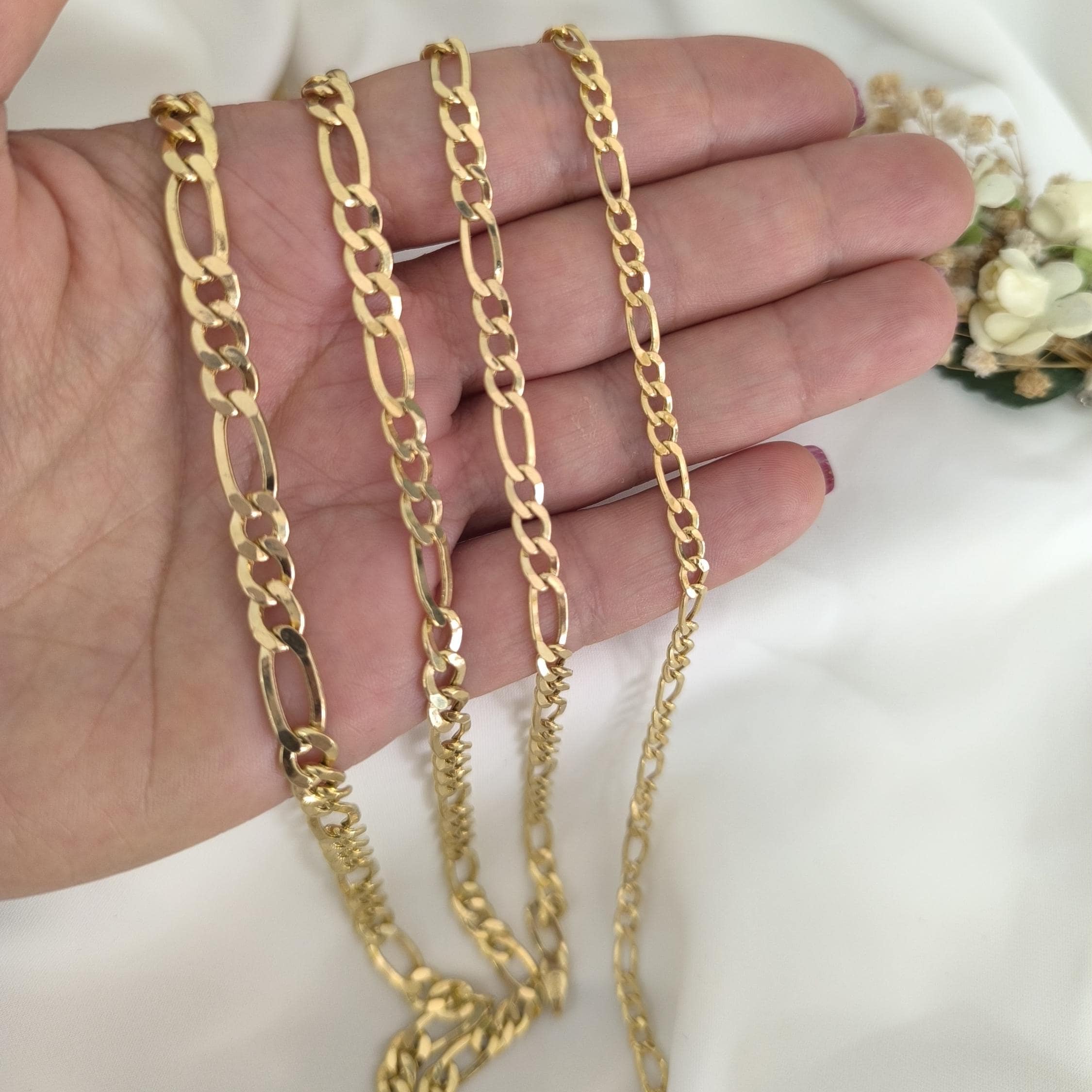 Figaro Chain 14K Gold Figaro Chain Necklace for Boy Birthday Gifts 