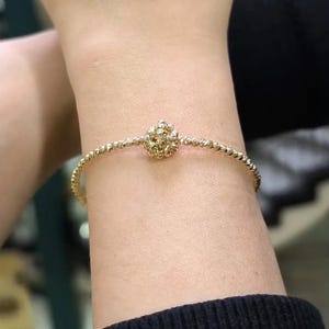 Handmade 14K Gold Dorika Ball Bangle Bracelet
