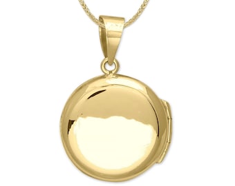 Personalized Locket Necklace 14K Gold Round Locket For Women Engravable Locket Mothers Day Gifts Jewelry Gold Locket Necklace With Photo